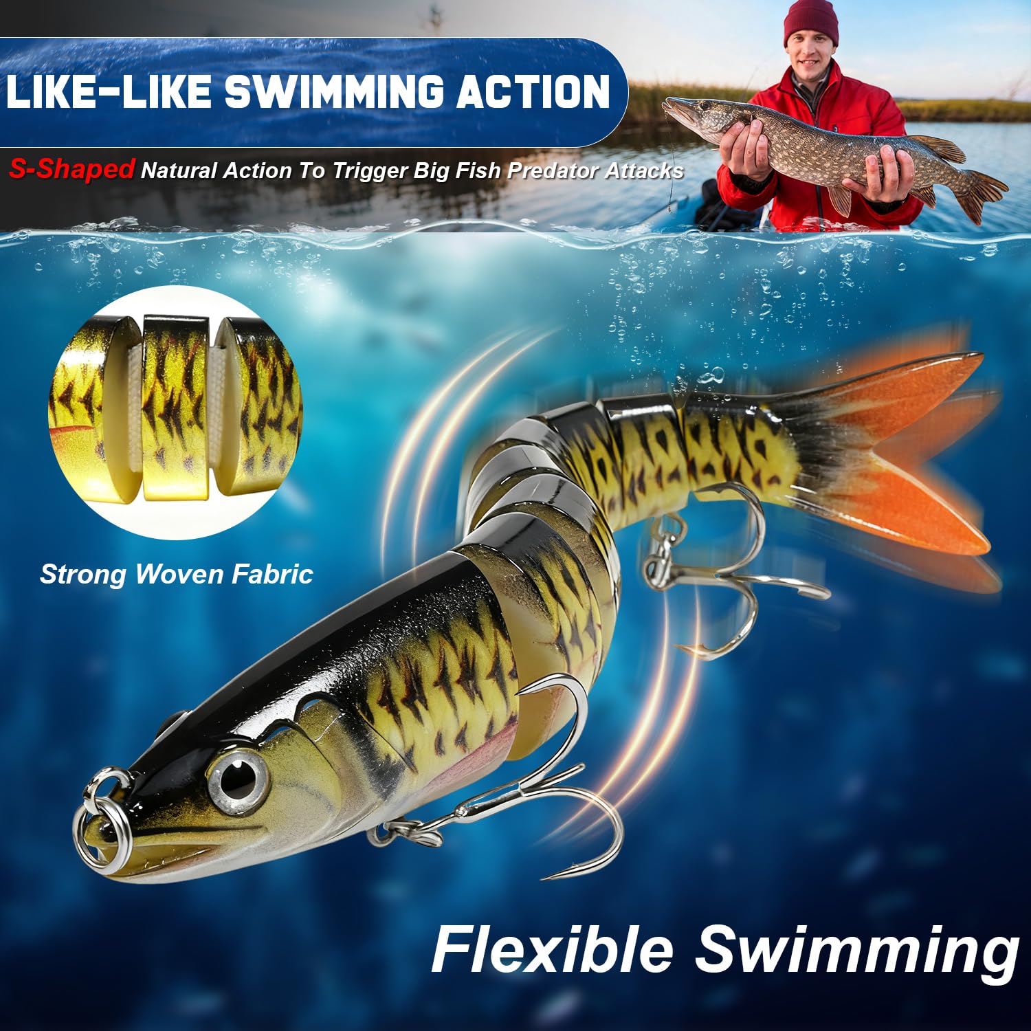 7-segment swimbait body close-up