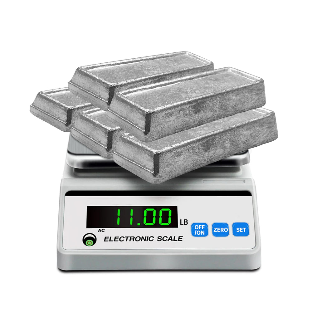 Close-up of high-purity lead ingots suitable for fishing weights