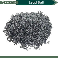 Five 2.4mm lead shot balls arranged for display.