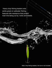 Saltwater fishing leader ready for use with swivel and snap ends