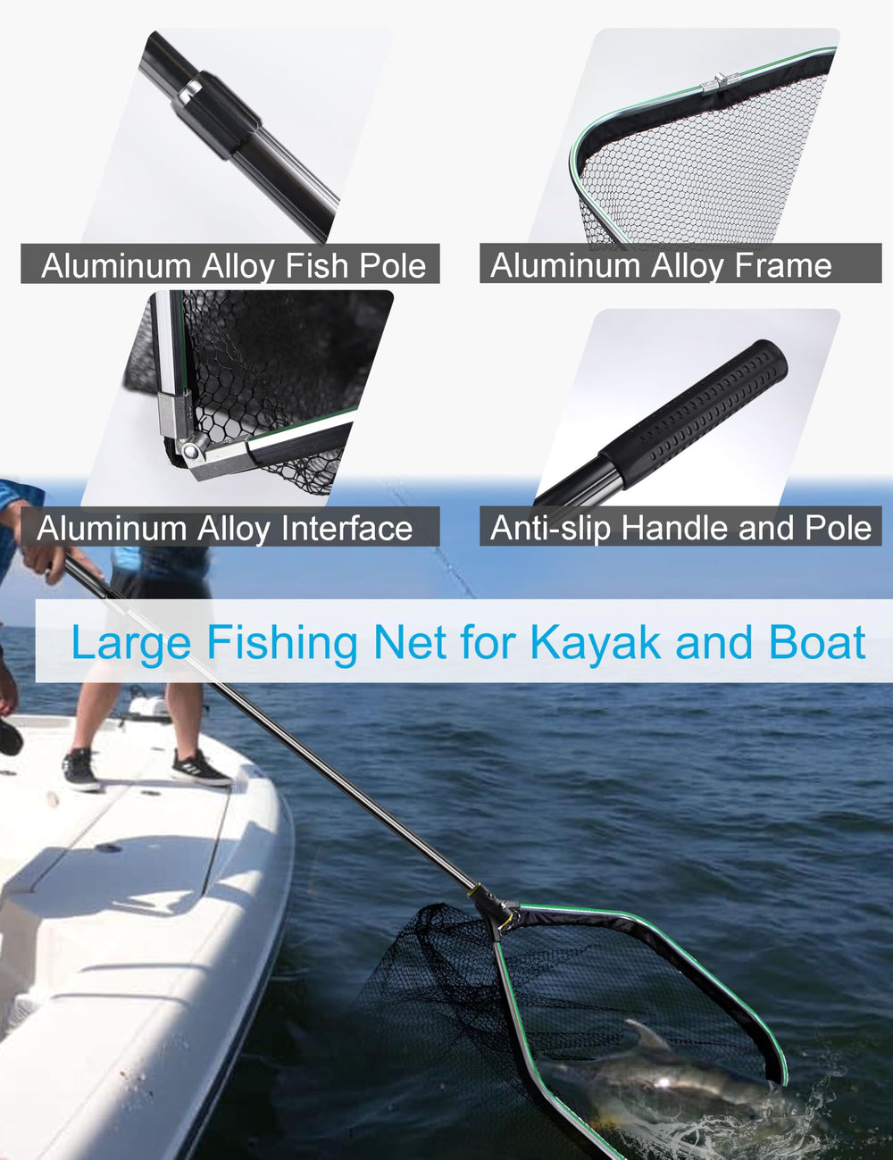 Heavy-duty aluminum frame and pole for saltwater use
