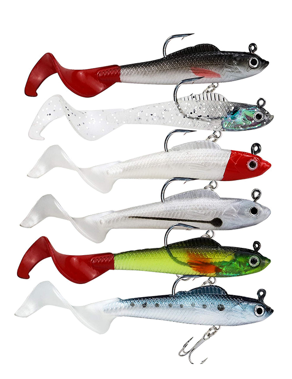 Facikono bass jig head soft swimbait in blue color