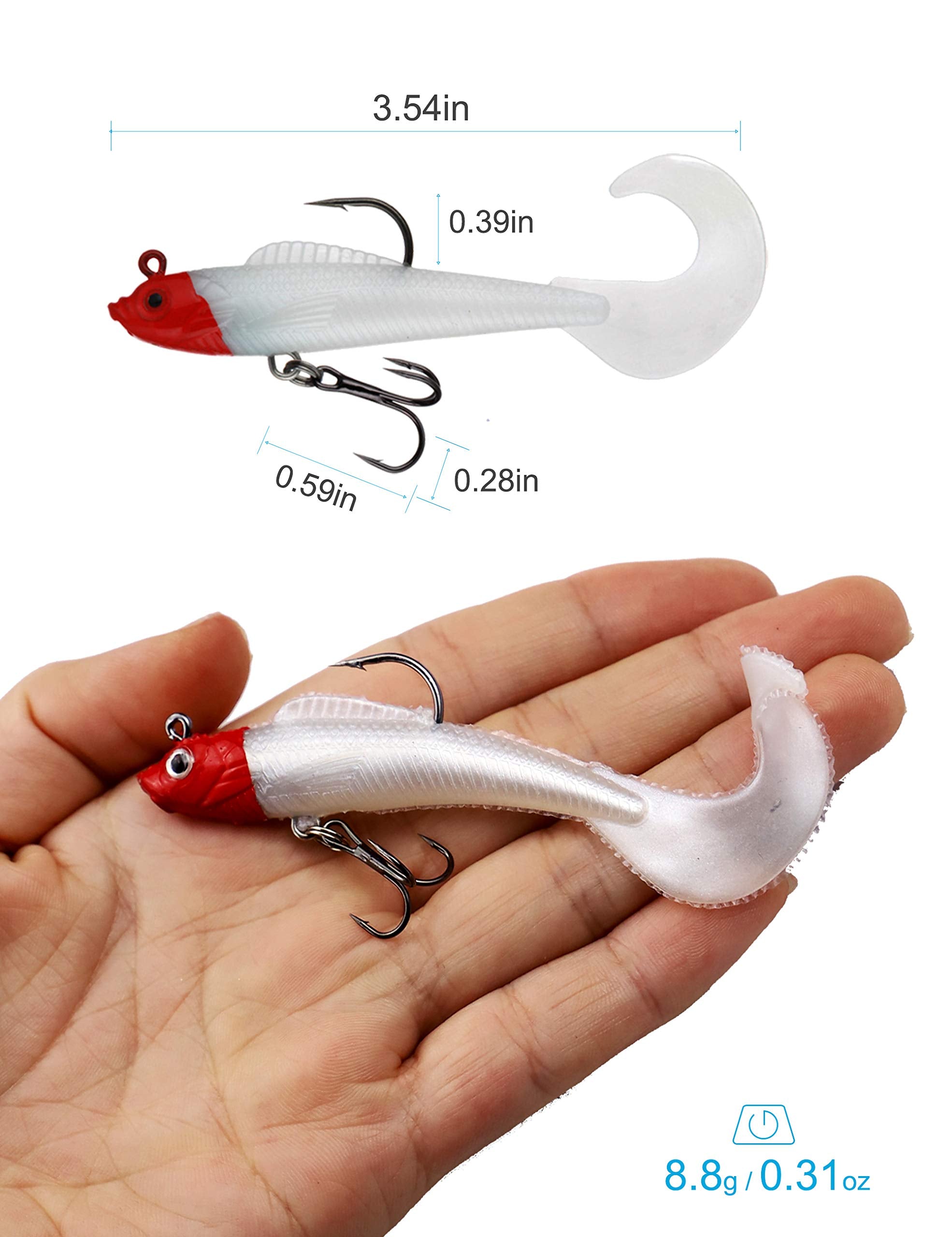 Facikono bass jig head soft swimbait in silver color