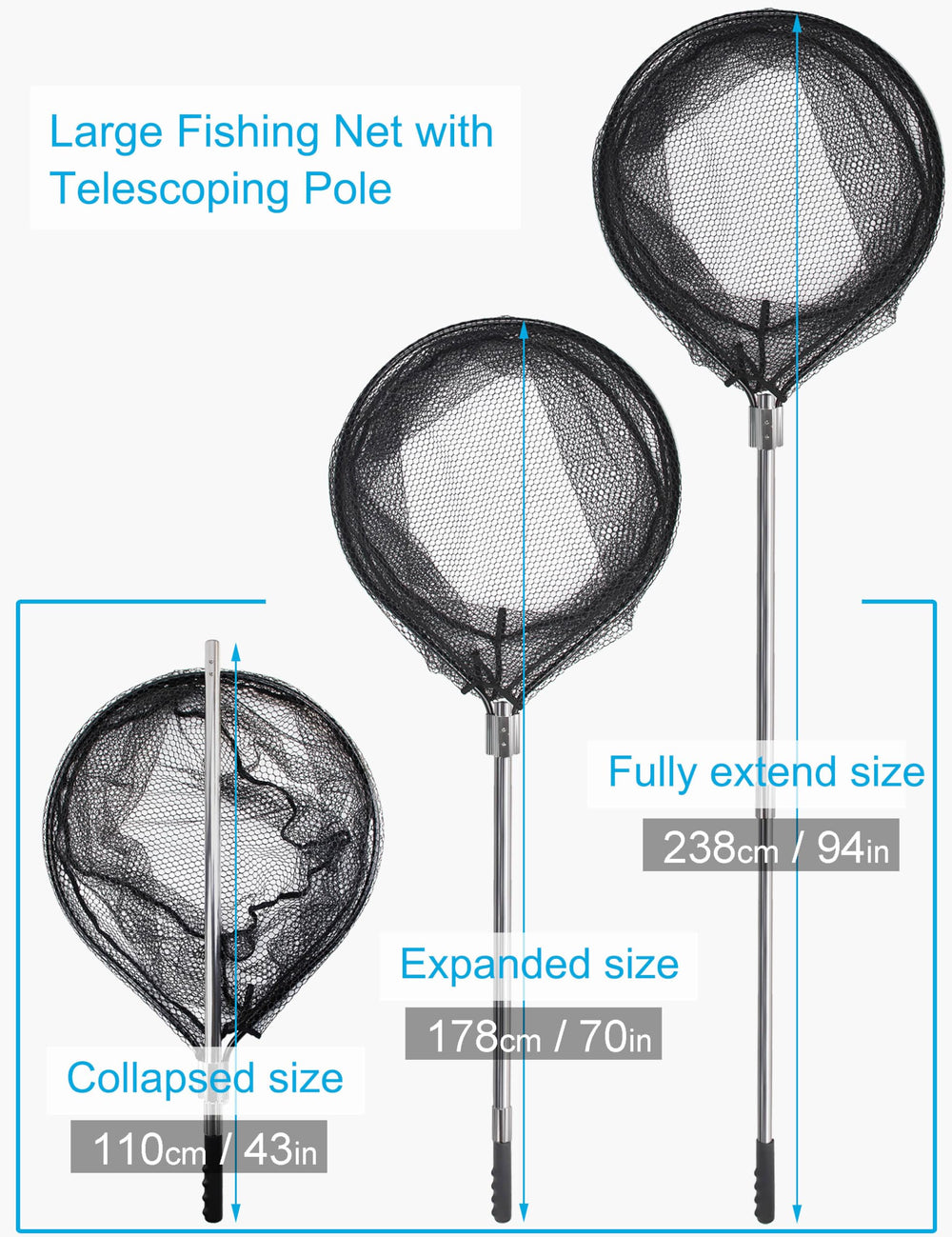 Rubber-coated fishing net with six soft jig swimbaits