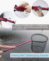 Telescoping aluminum handle with two-button locking