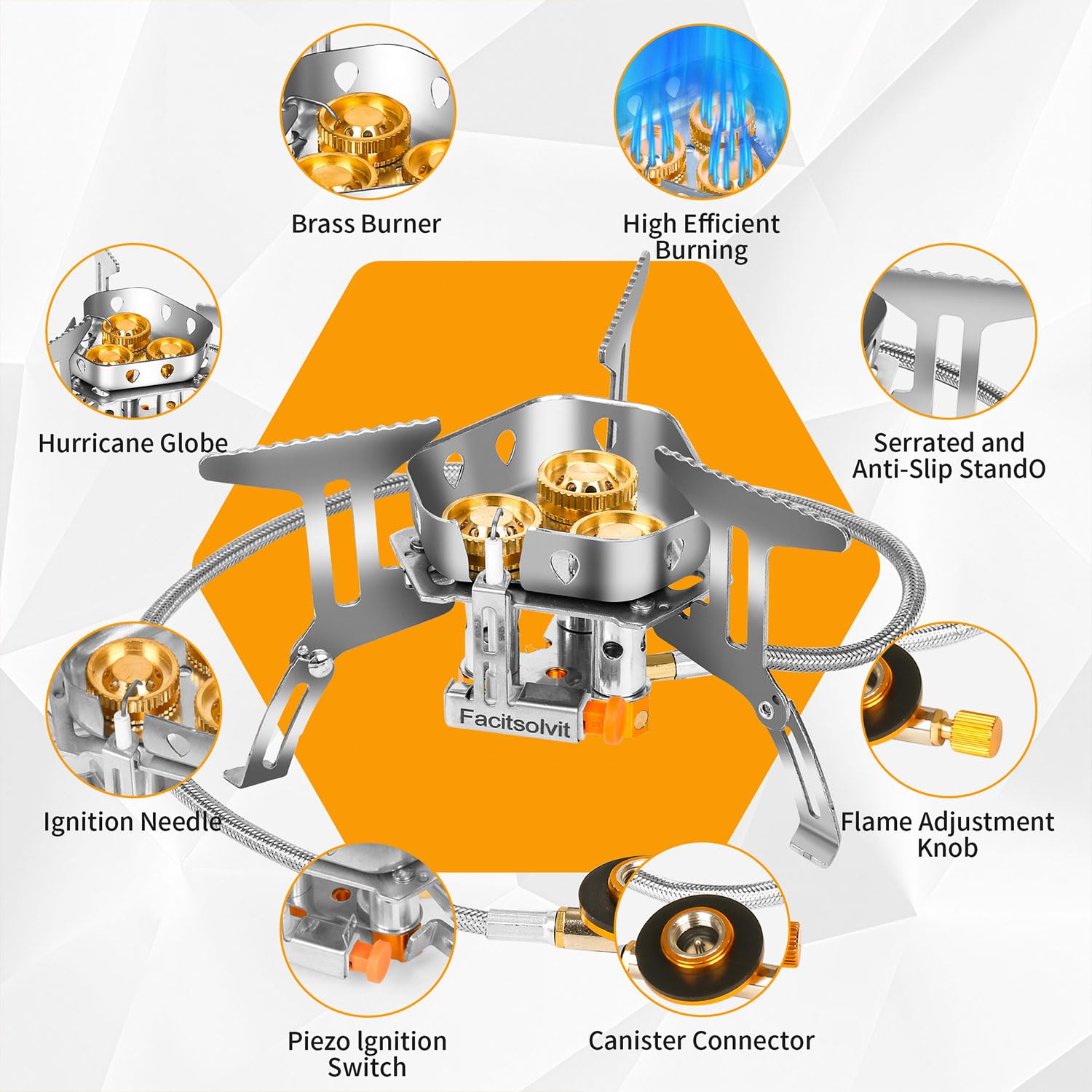 Facitsolvit 9900W butane adapter setup for versatile fuel options.