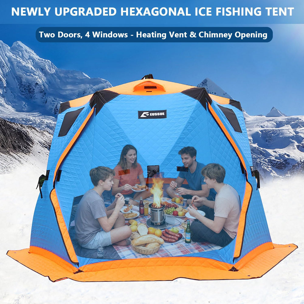 Factildfulzhan stove-ready tent with high-temperature chimney port for heating.