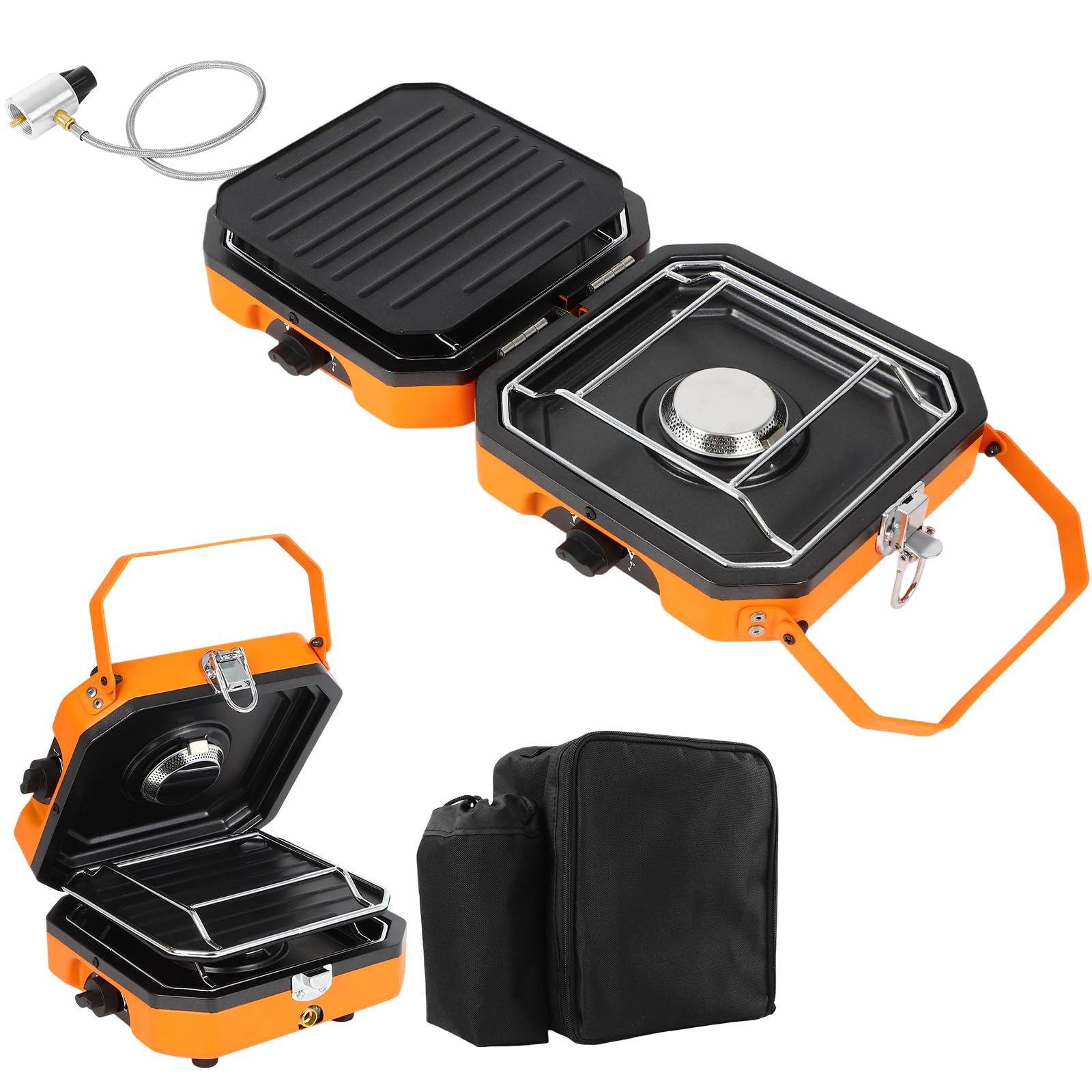 FAHKNS adjustable two-burner stove with piezo ignition for reliable outdoor cooking