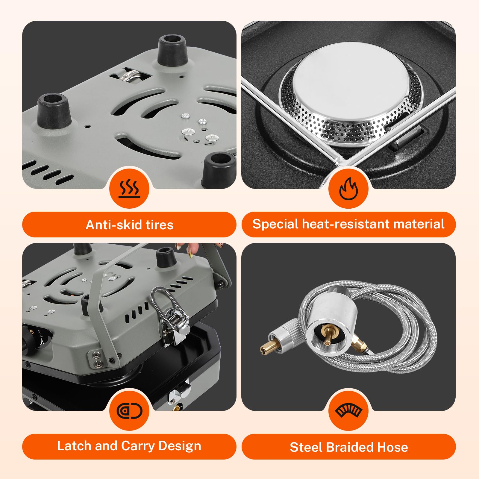 FAHKNS easy-clean grill pan and drip tray for quick cleanup