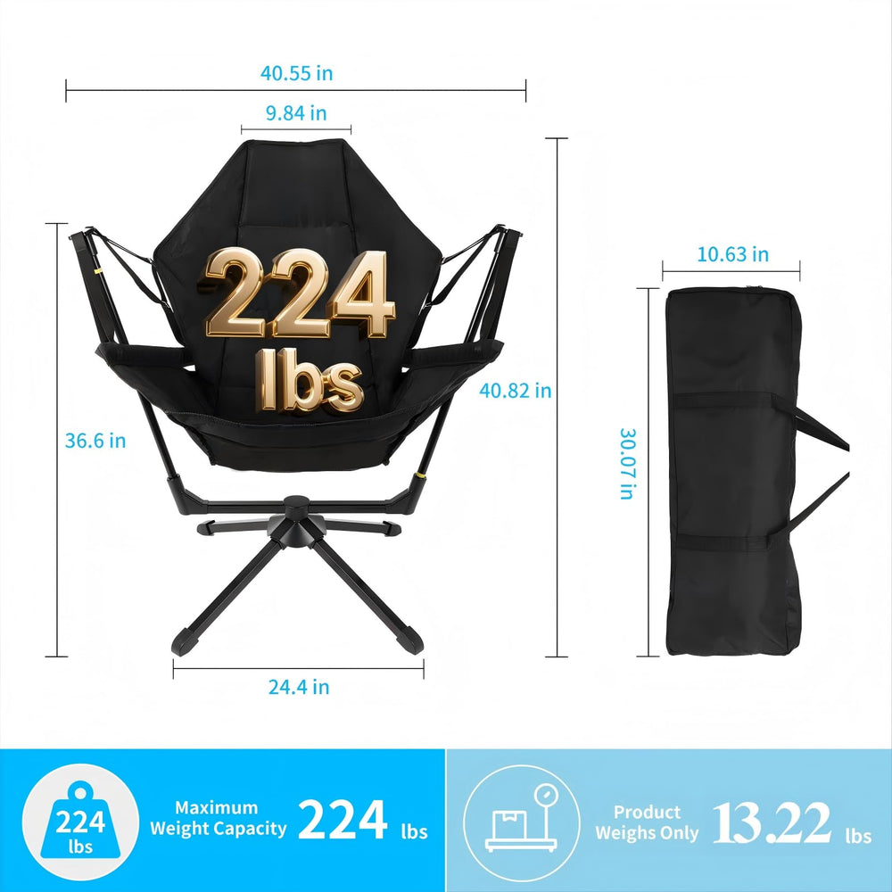 FAHKNS hammock camping chair adjustable backrest for personalized comfort during use.