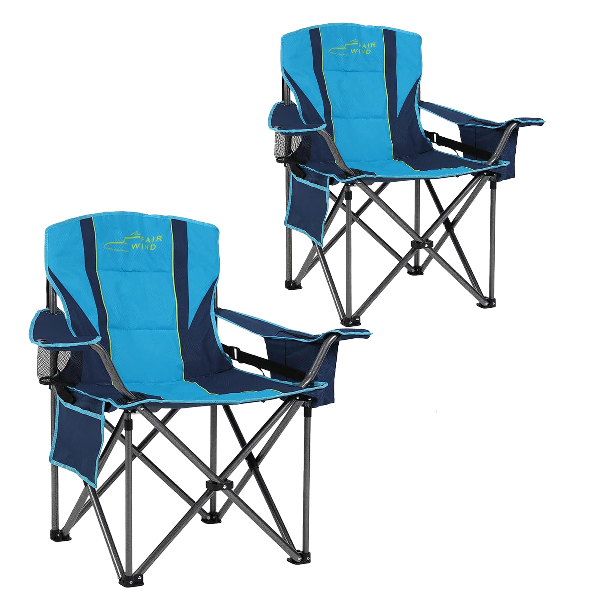 Fair Wind 2-pack oversized chair open shows roomy seating for camping comfort