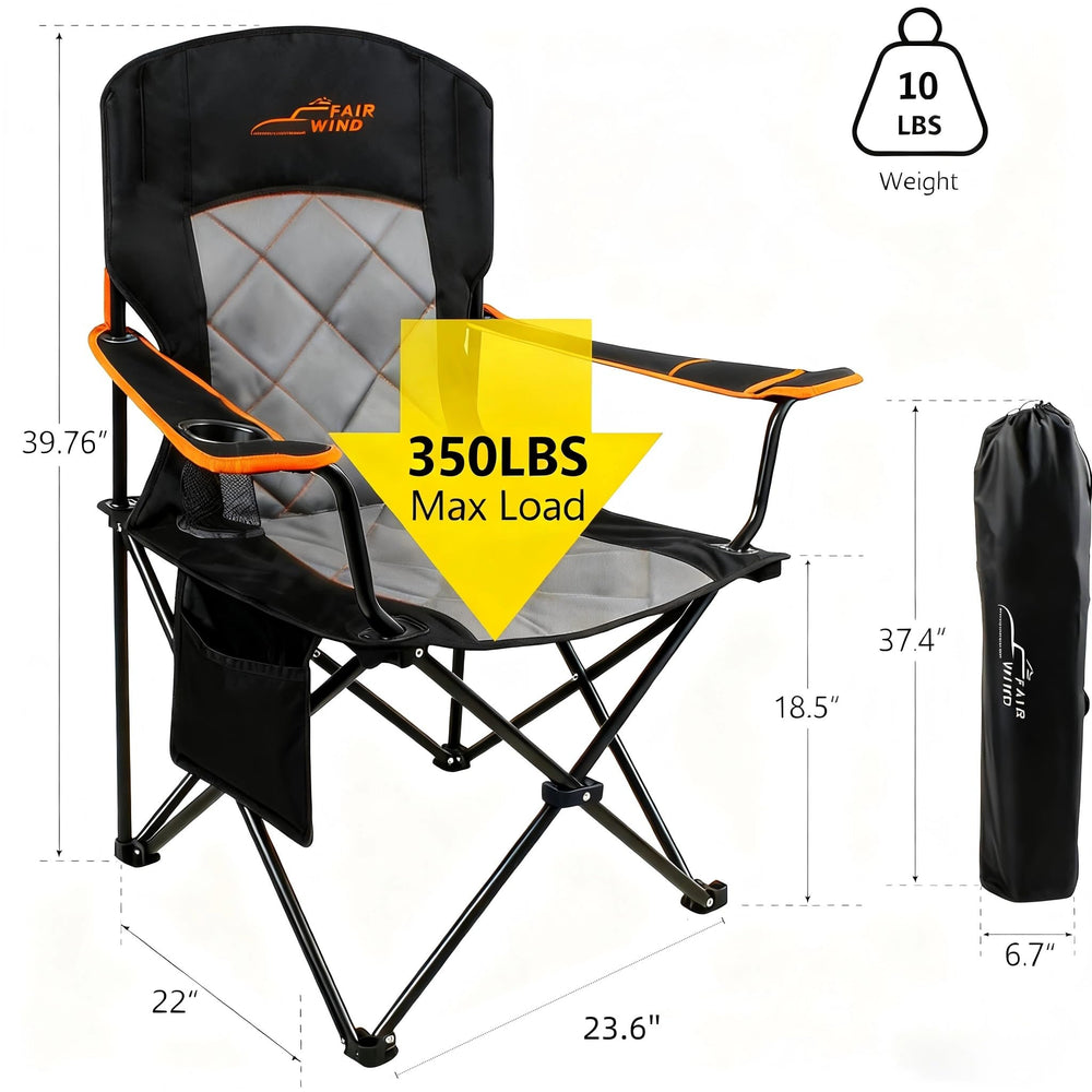 FAIR WIND chair cup holder and side pocket keep essentials handy.