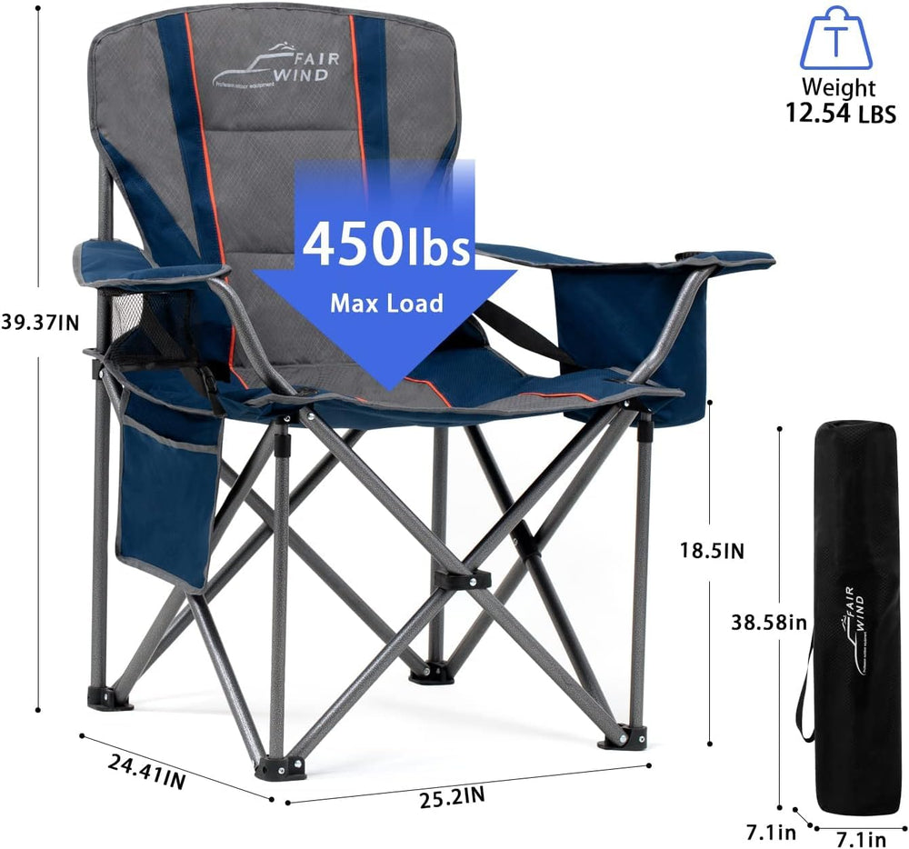 FAIR WIND chair blue lumbar-support side view demonstrates ergonomic design