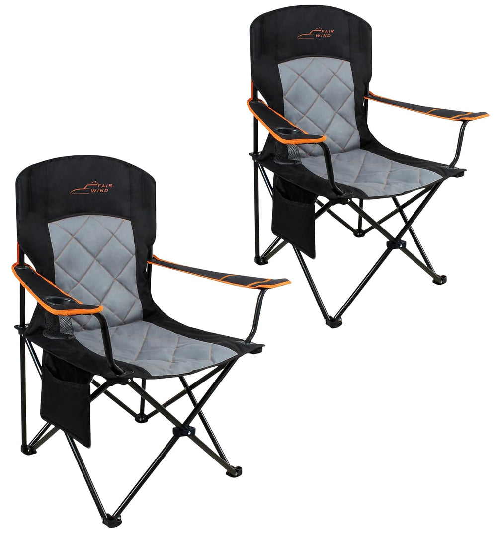 FAIR WIND oversized camping chair open for comfortable all-day seating.
