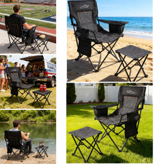 Fair Wind insulated drink holder on chair surface for hydration