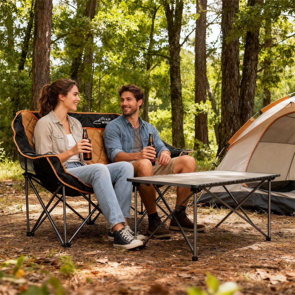 Fair Wind oversized padded chair side view emphasizes stability and leg support.