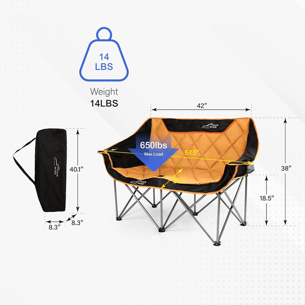 Fair Wind quad fold chair in tote bag demonstrates easy transport and storage.