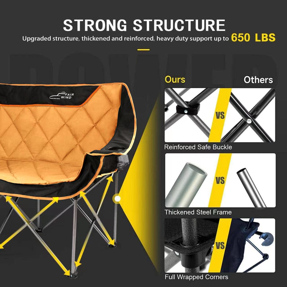 Fair Wind steel frame detail highlights durability and heavy-duty support.