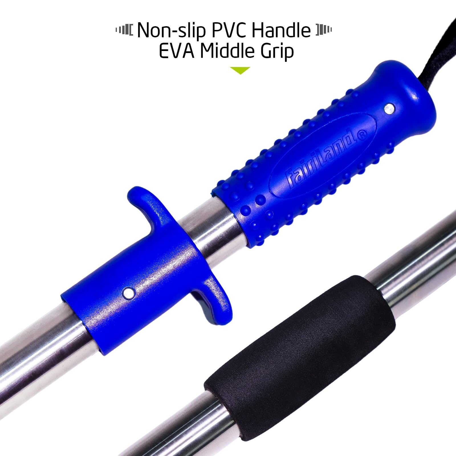 Fairiland fish gripper with wrist lanyard to prevent accidental drops.