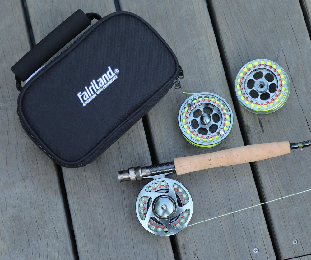 Angler using the TURMAX reel in freshwater