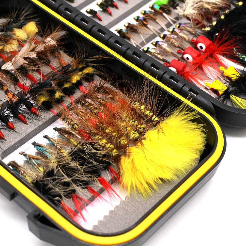 FAISOX Dry-Wet-Nymph fly kit close-up ready for river days.