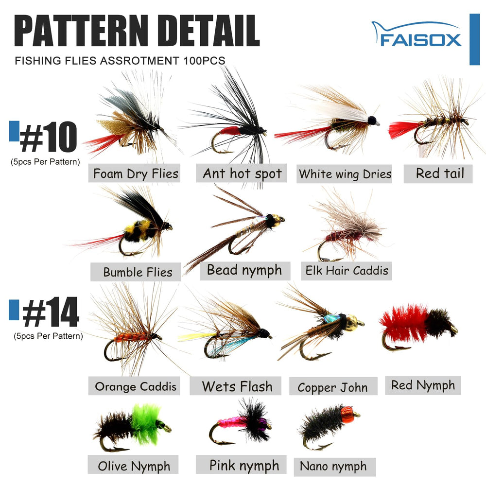FAISOX Peacock Nymph fly close-up for bass and trout options.