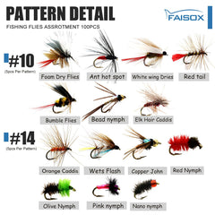 FAISOX Peacock Nymph fly close-up for bass and trout options.