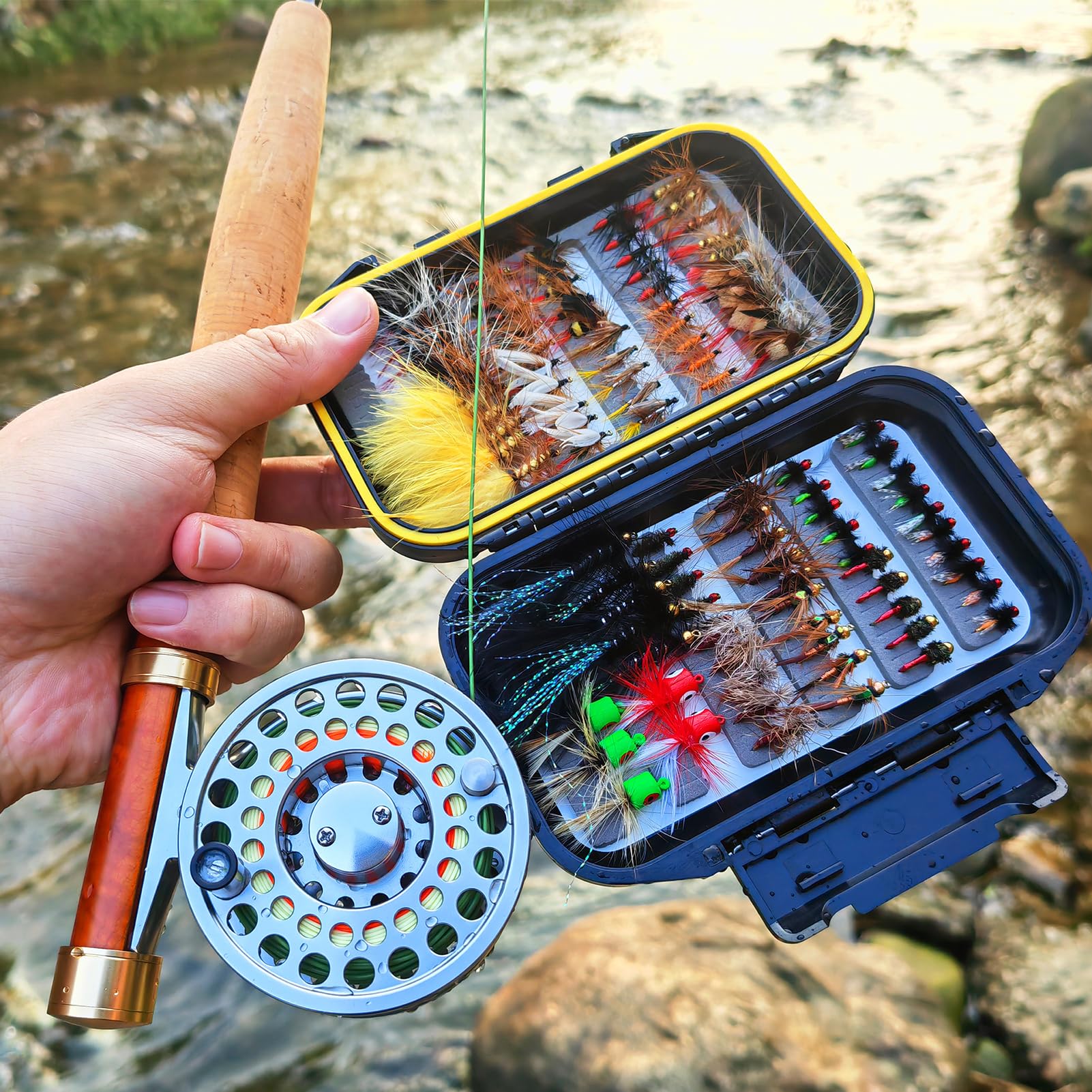 FAISOX Salmon-Steelhead fly collection close-up for big-game rivers.