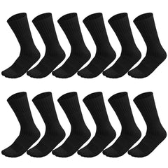 Falari 12-pack men's army boot socks, front view showing durability.