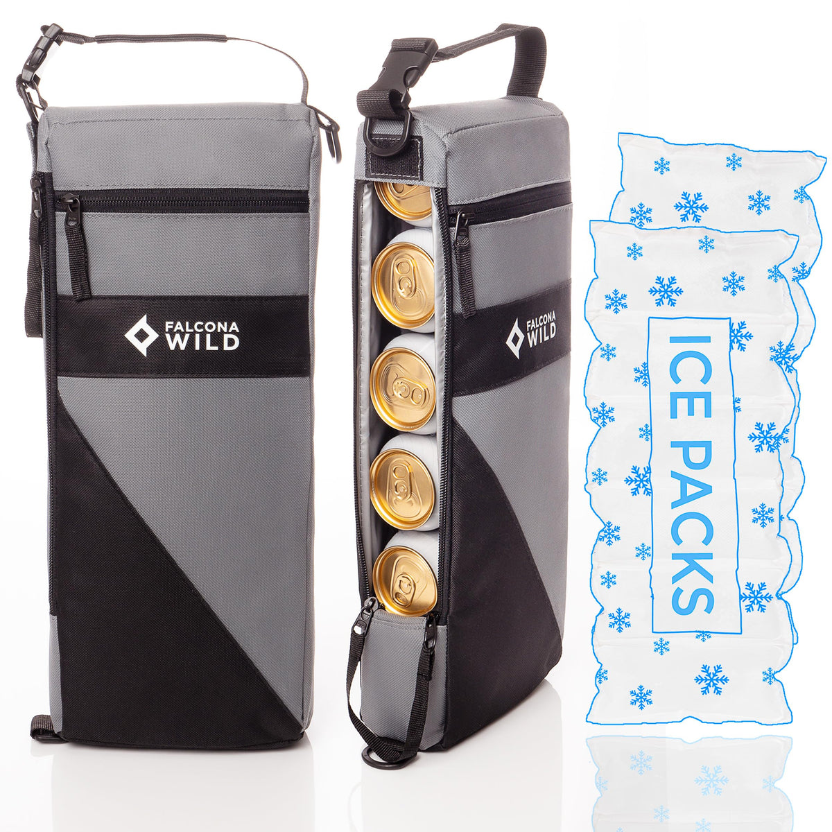 Falcona Wild golf cooler bag front view, compact and capable of keeping drinks chilly on the course.