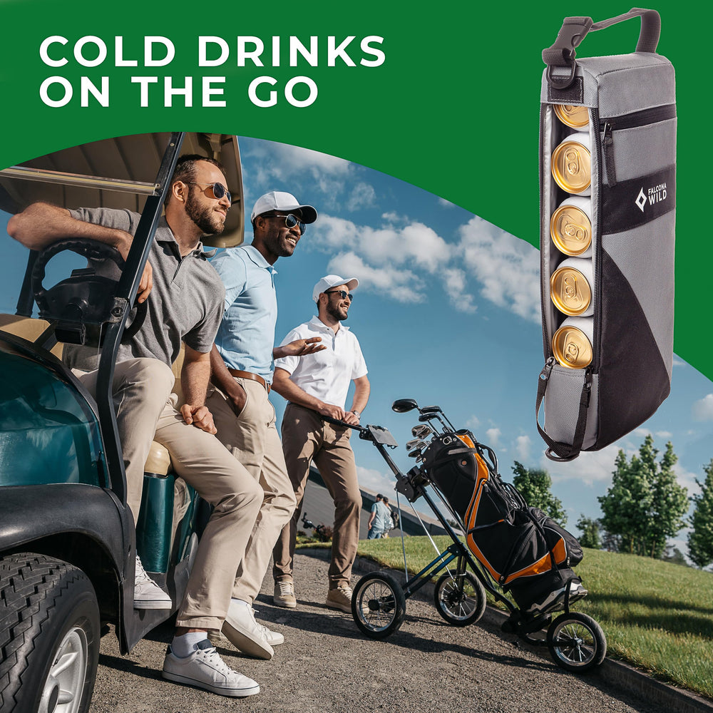 Falcona Wild cooler bag side pocket view shows discreet storage for drinks.