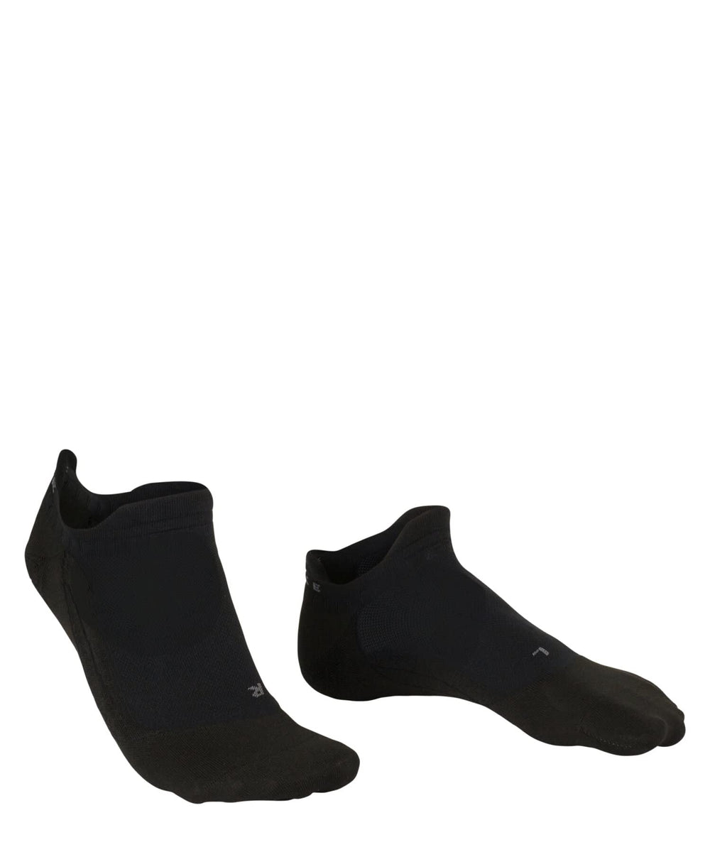 FALKE GO5 invisible golf socks heel close-up, reinforced grip prevents slipping during play.