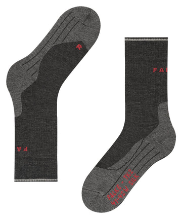 Falke Women TK2 Explore Wool Silk crew cut socks worn on hiking trail