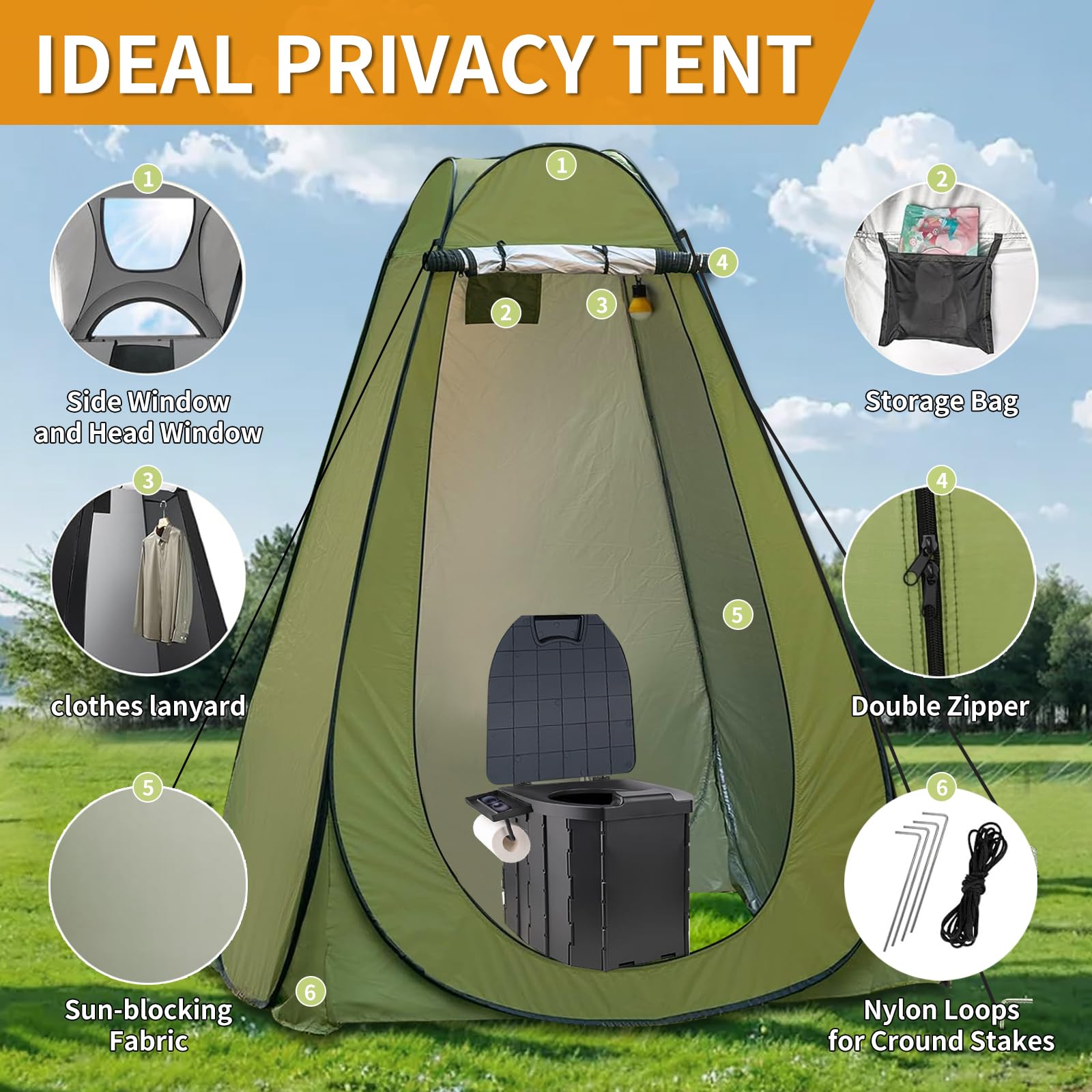 FAMILON 360-ventilation mesh windows provide airflow in privacy tent.