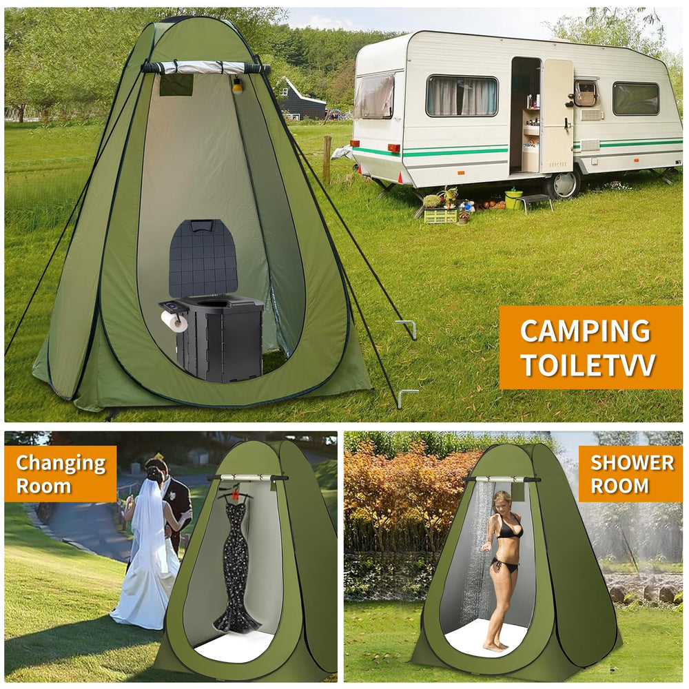 FAMILON complete equipment included with folding toilet and privacy tent.