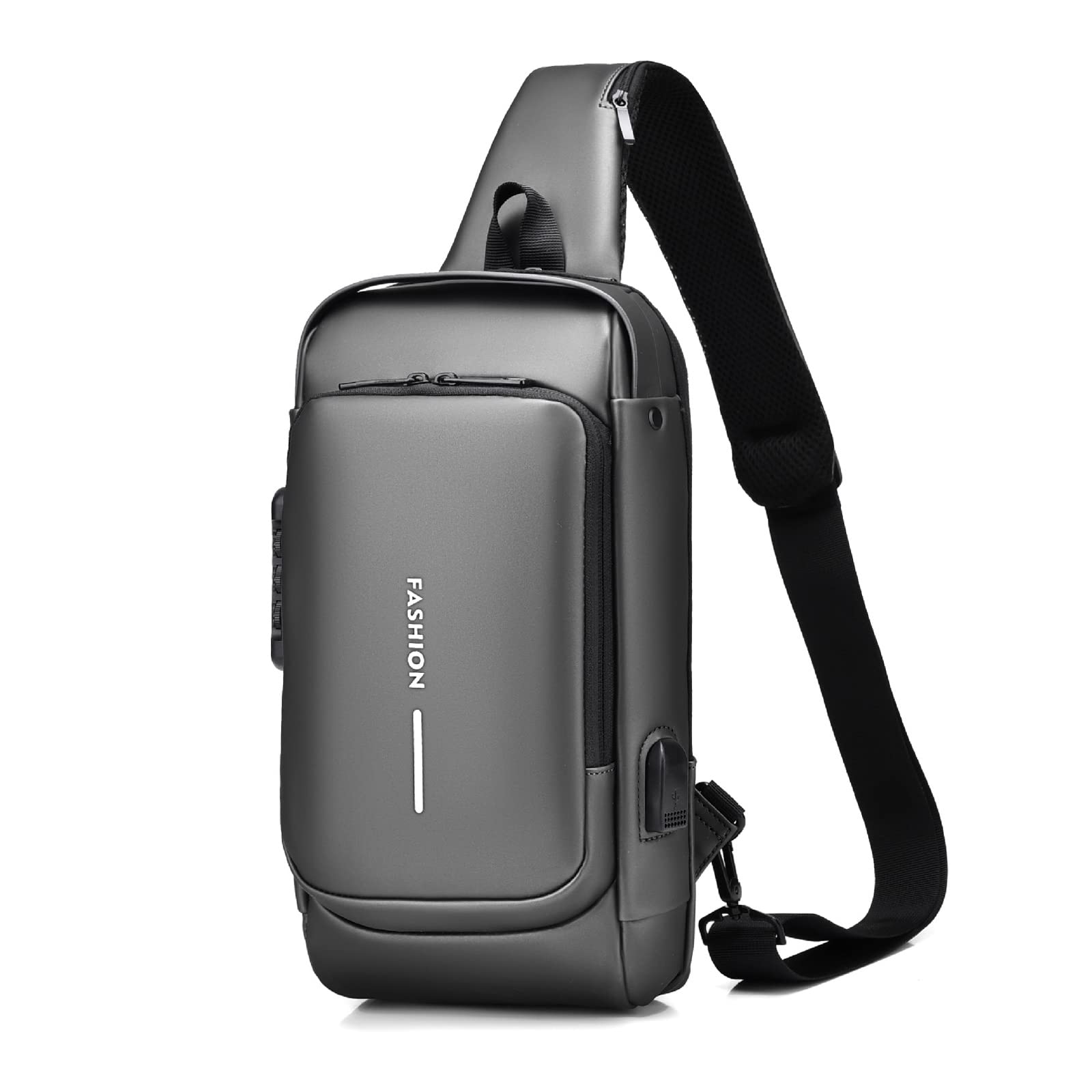 FANDARE anti-theft sling bag front view with organized pockets for quick access.