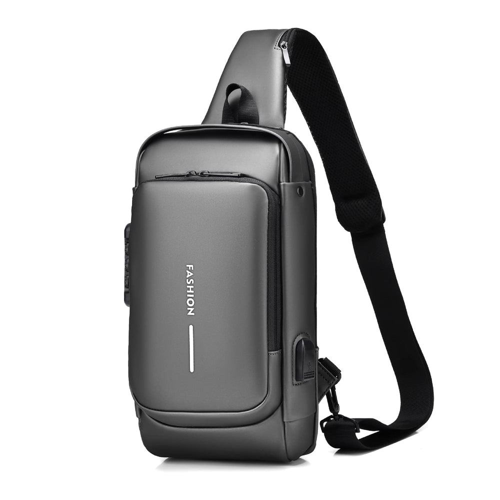 FANDARE anti-theft sling bag front view with organized pockets for quick access.