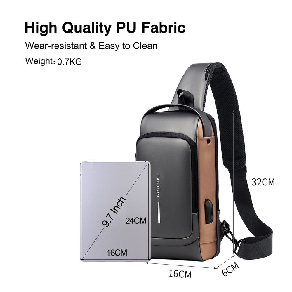 FANDARE anti-theft sling bag rear zip pocket provides quick-access storage for valuables.