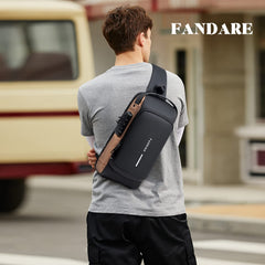 FANDARE anti-theft sling bag tablet compartment fits a 9.7-inch tablet for on-the-go productivity