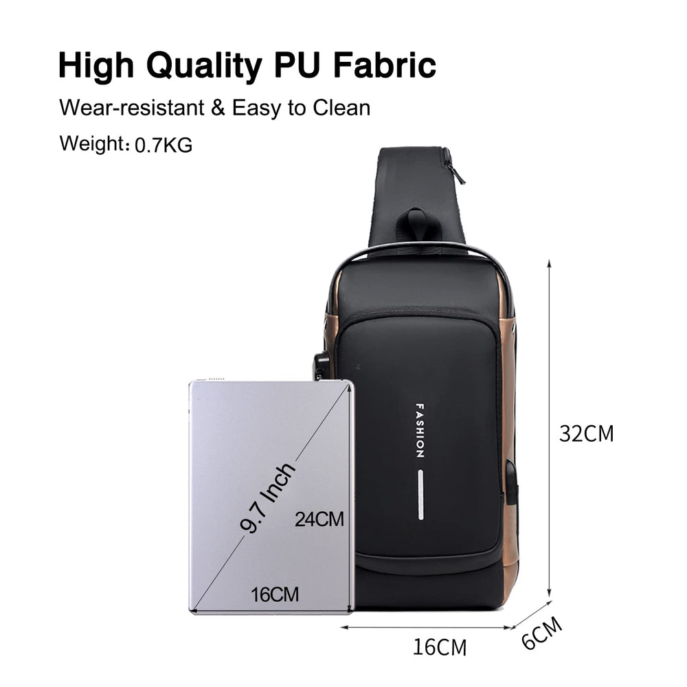 FANDARE anti-theft sling bag USB-port charging enables easy device power on the move