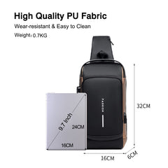FANDARE anti-theft sling bag USB-port charging enables easy device power on the move