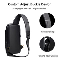 FANDARE anti-theft sling bag water-repellent fabric shields contents from light rain.