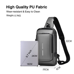 FANDARE sling bag featuring water-repellent fabric protects belongings in light rain.