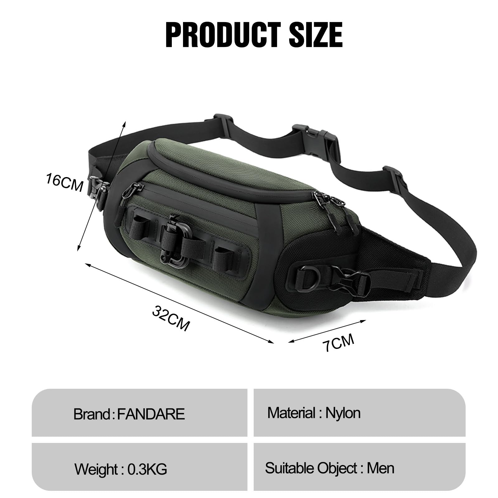 FANDARE waist pack back pocket for valuables at hand
