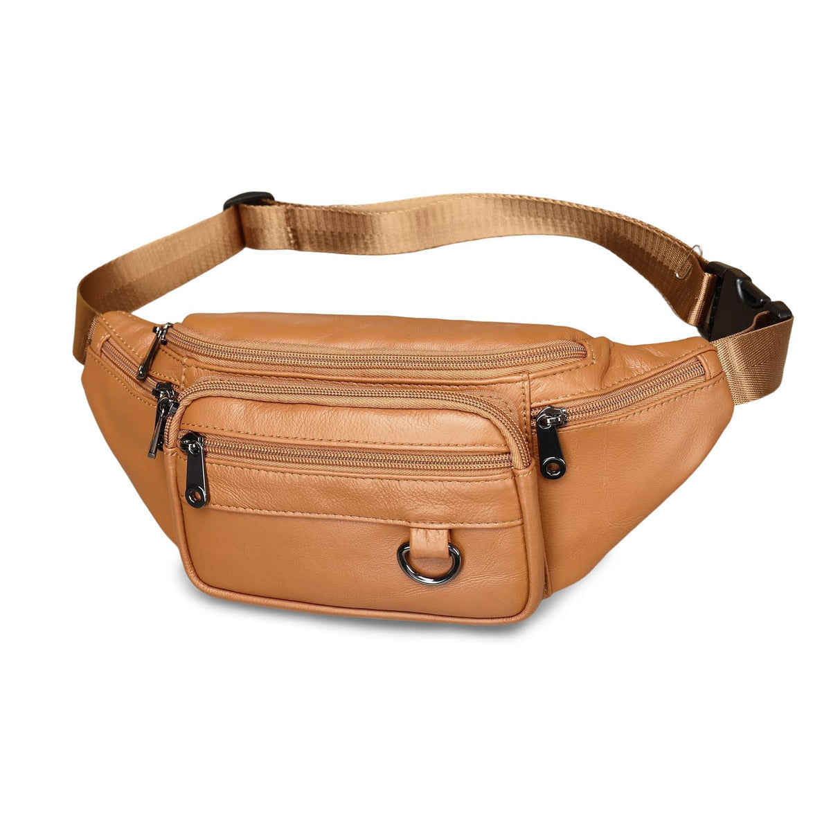 FANDARE waist pack front view, stylish leather design for everyday carry.