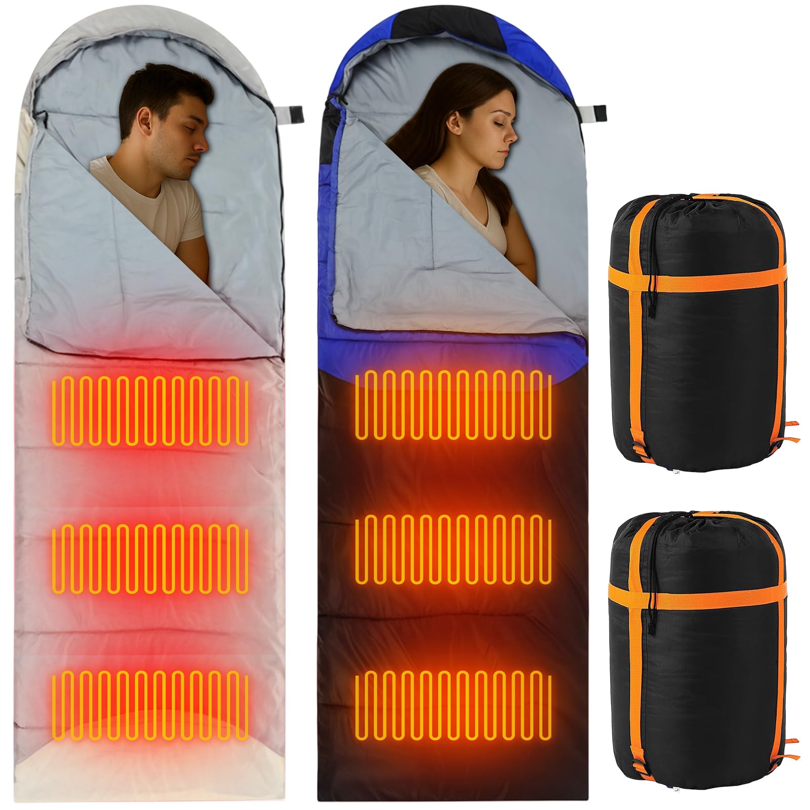 Fanfanwin heated sleeping bag tall-fit design offering extra room for layers