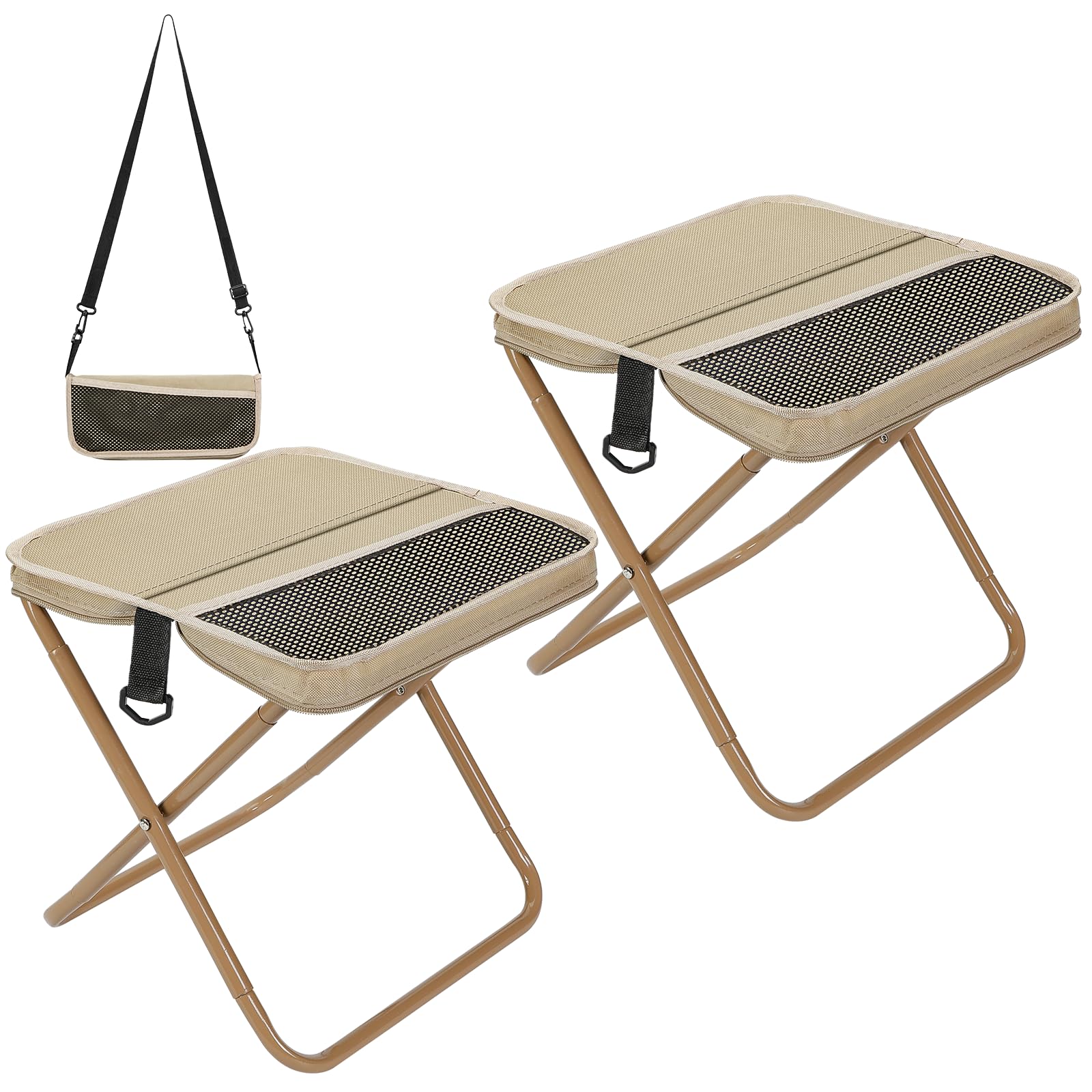 fanivshi 2-pack camping stools folded for easy travel and storage