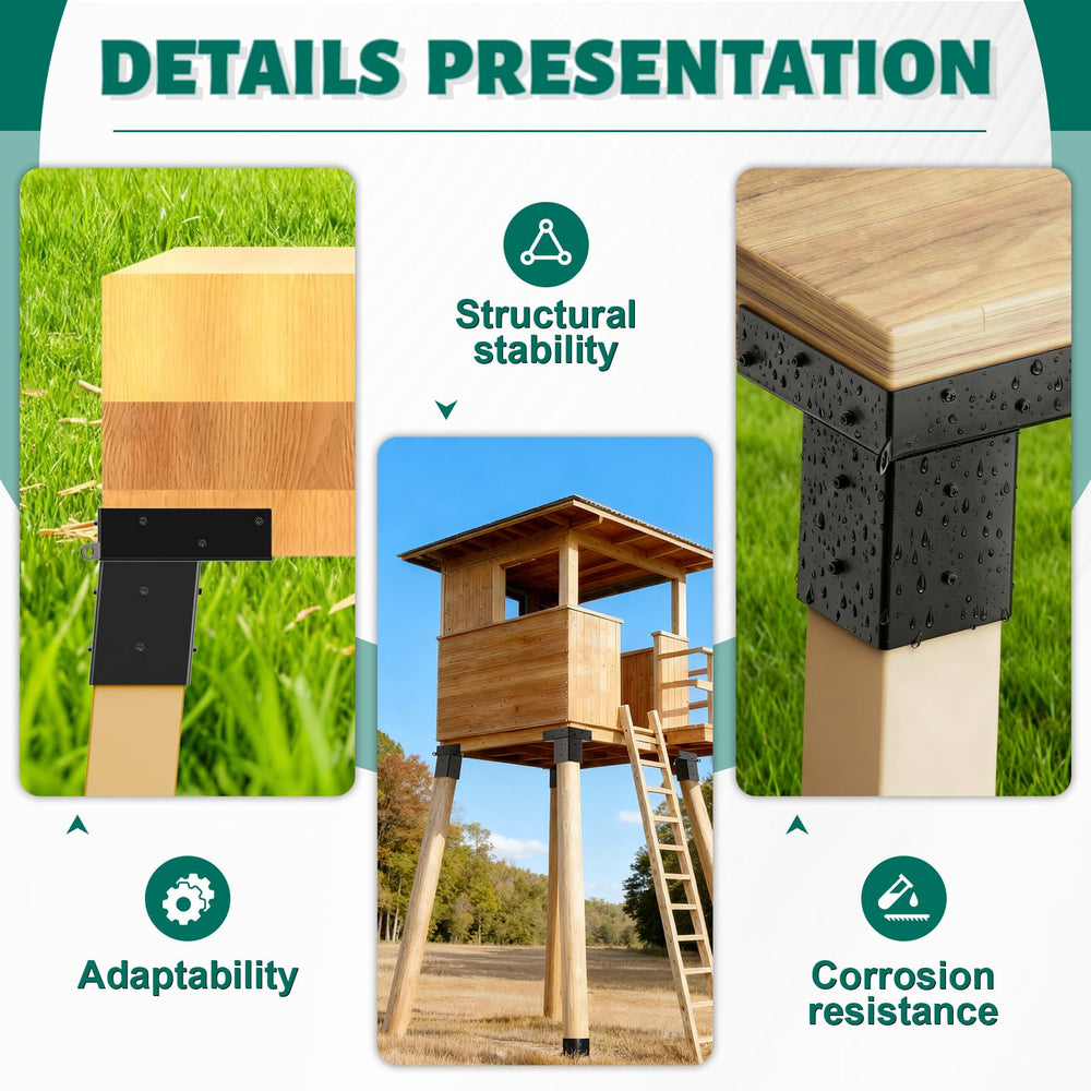 Fanmoss 4x4 post brackets feature pre-drilled holes for fast on-site assembly.
