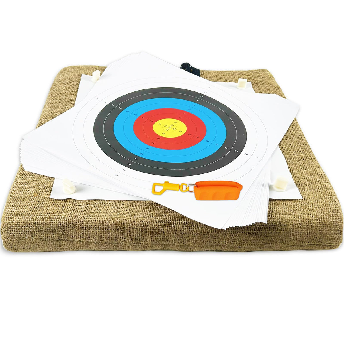 FANOWZUO 20inch archery target for backyard practice with durable straw construction.