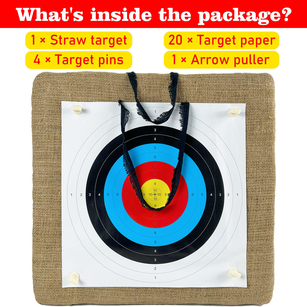 FANOWZUO archery target hanging from a lanyard for quick outdoor setup